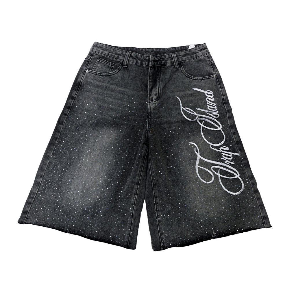 Y2K Straight Leg Wide Leg Distressed Loose Fit Capri Pants
