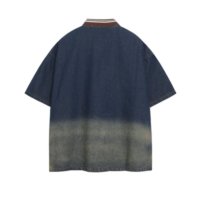 YAVIORA Towel Embroidered Denim Tee