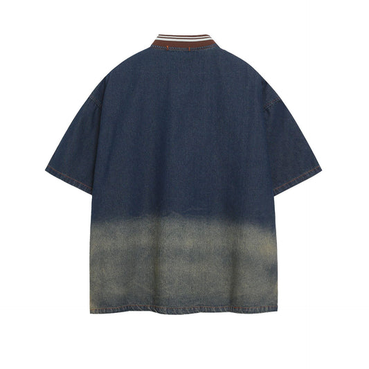 YAVIORA Towel Embroidered Denim Tee