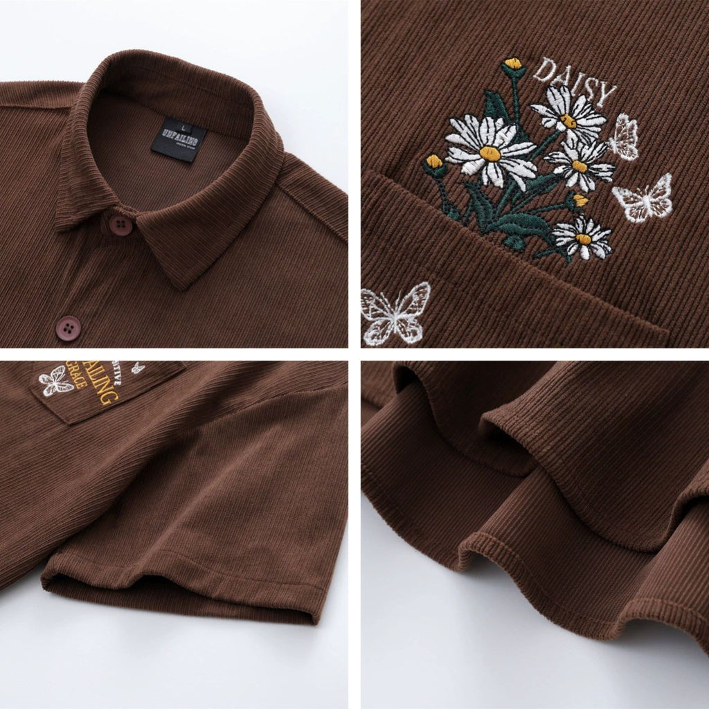 YAVIORA Corduroy Butterfly Shirt