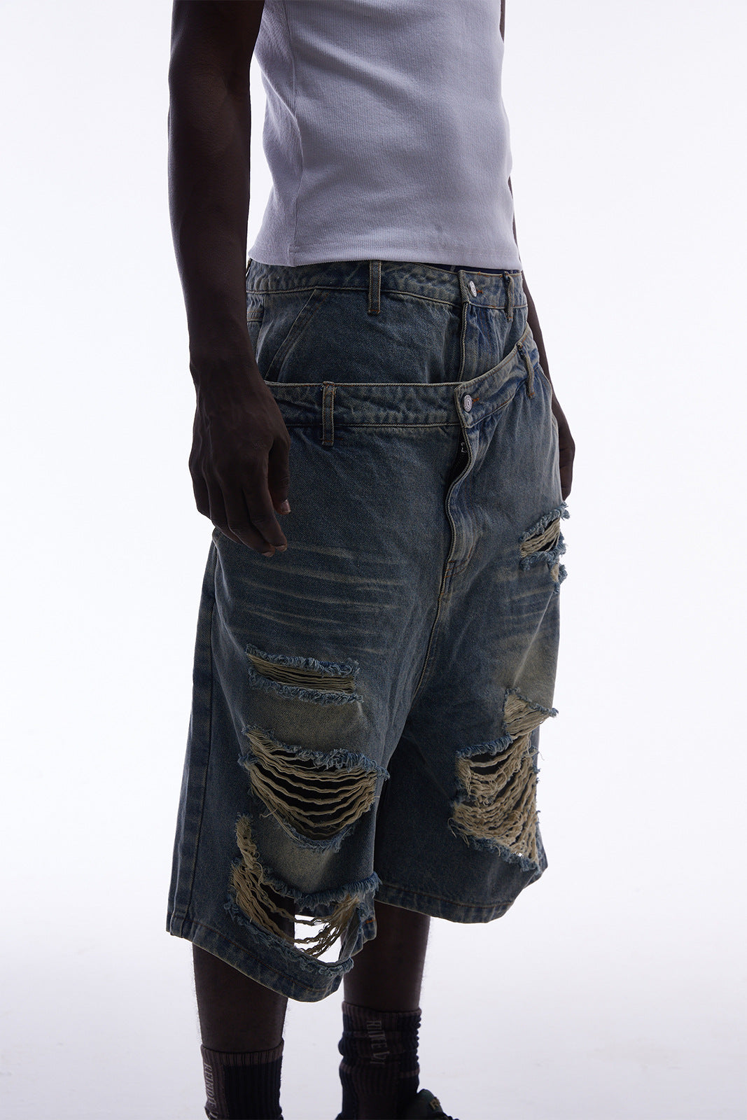 YAVIORA Ripped and Distressed Denim Shorts