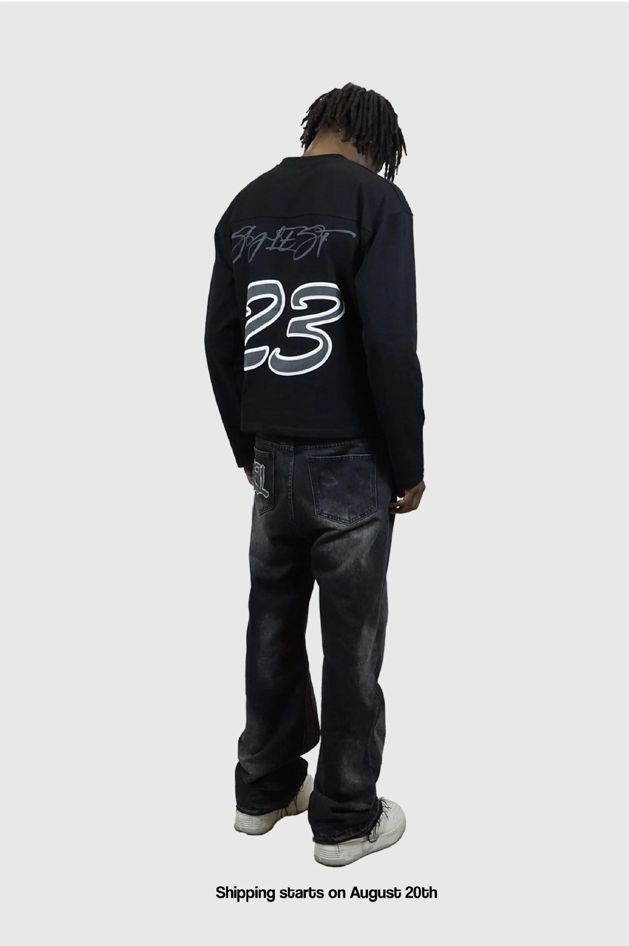 Y2K Hip-Hop Style Crewneck T-Shirt with Puff-Print Number 23
