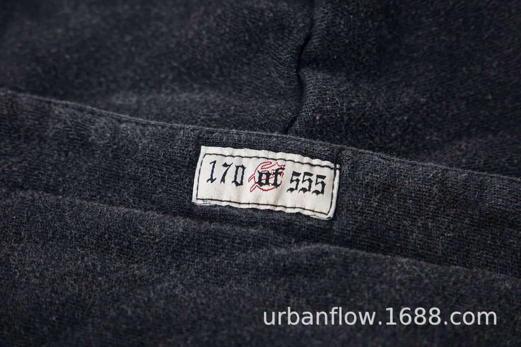 Vintage-Washed Pure Cotton Hip-Hop/Streetwear Hoodie with Print