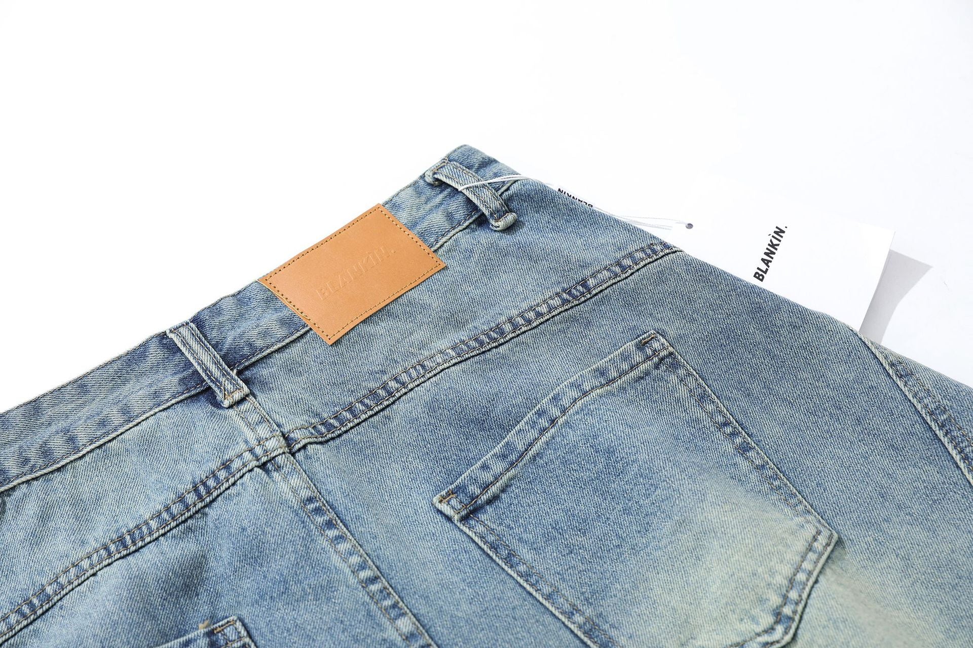 YAVIORA Vintage Washed Scimitar Fit Denim Shorts