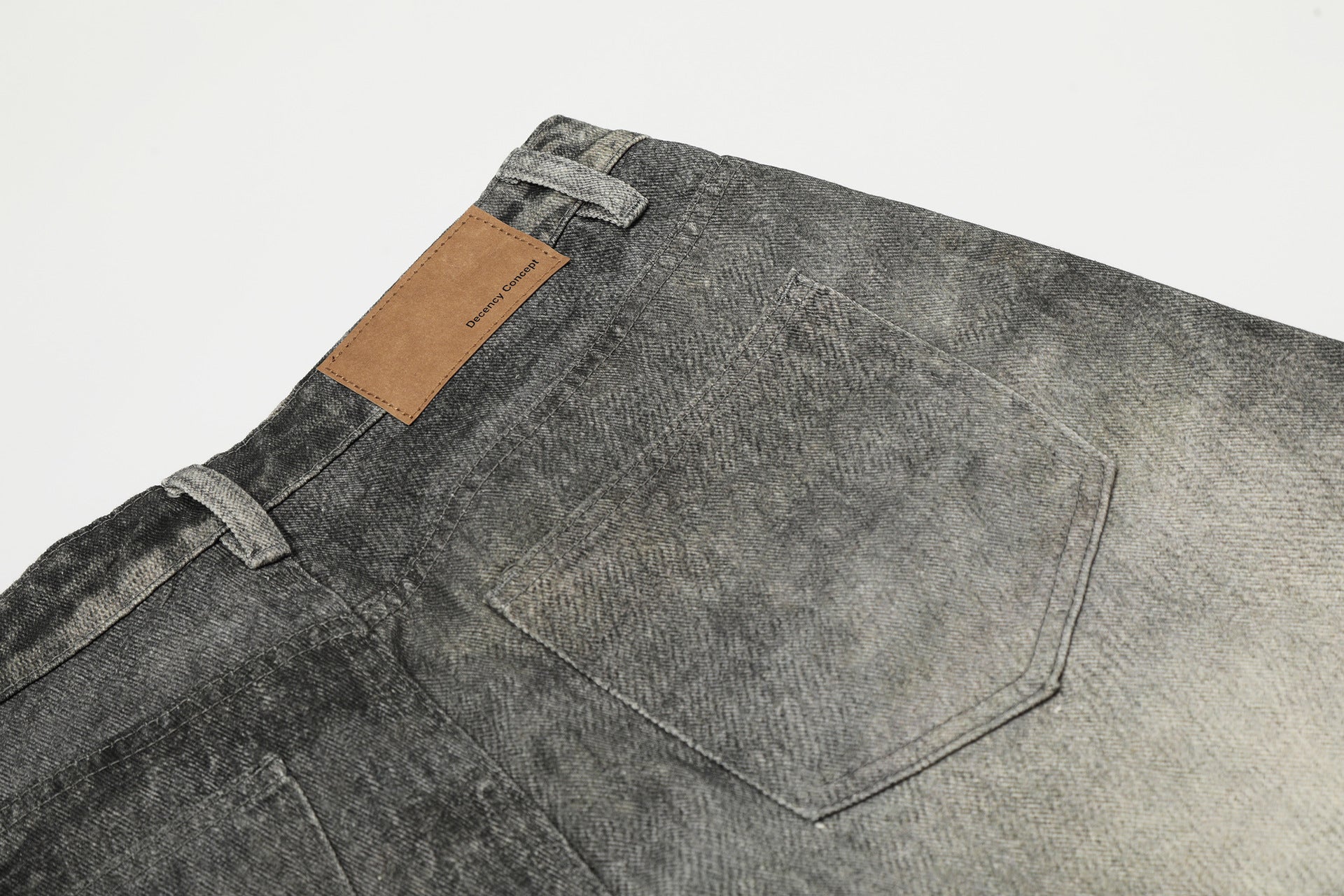 YAVIORA Spliced Dirty Wash Curved Baggy Pants