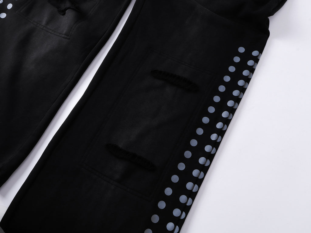 AVIORA Washed Ripped Drape Track Pants