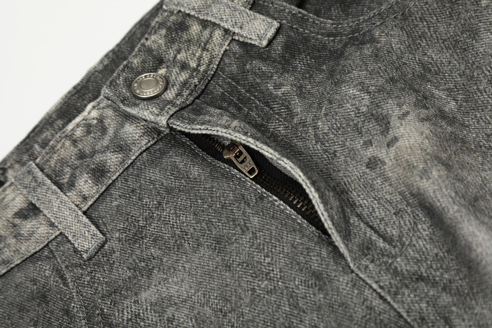 YAVIORA Spliced Dirty Wash Curved Baggy Pants