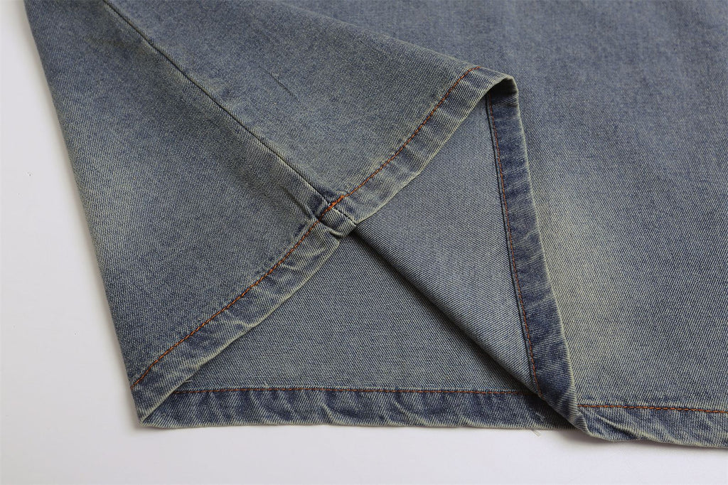 YAVIORA Besticktes Denim-T-Shirt