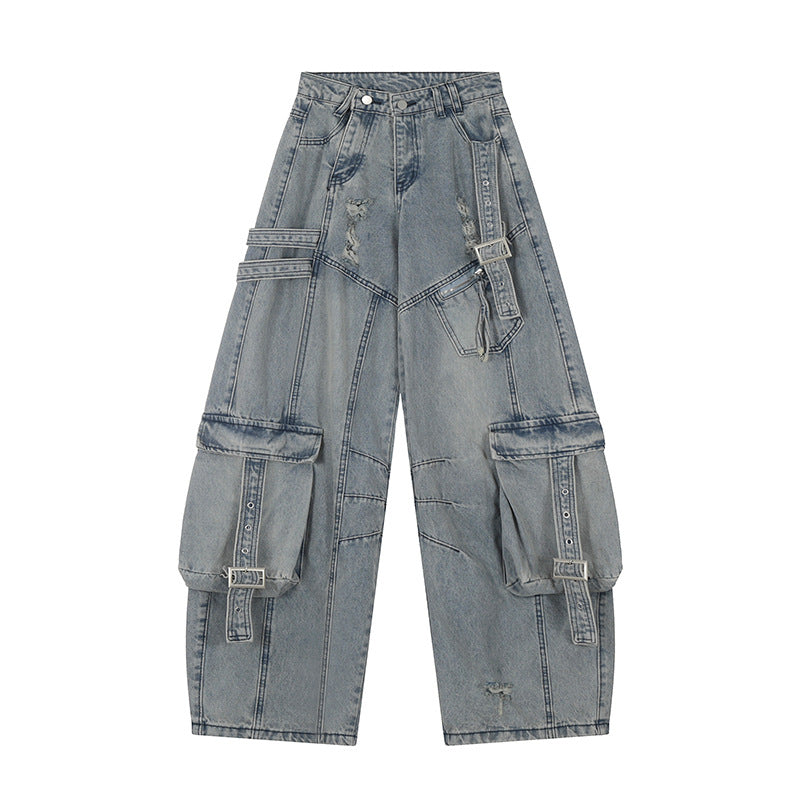 YAVIORA Distressed Utility Jeans