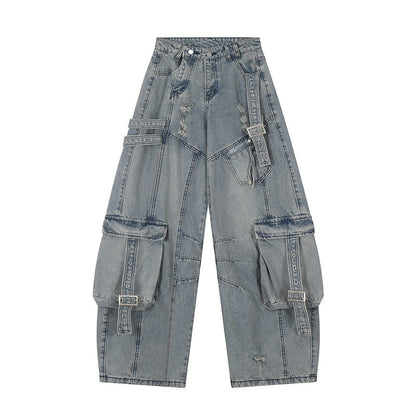 YAVIORA Distressed Utility Jeans