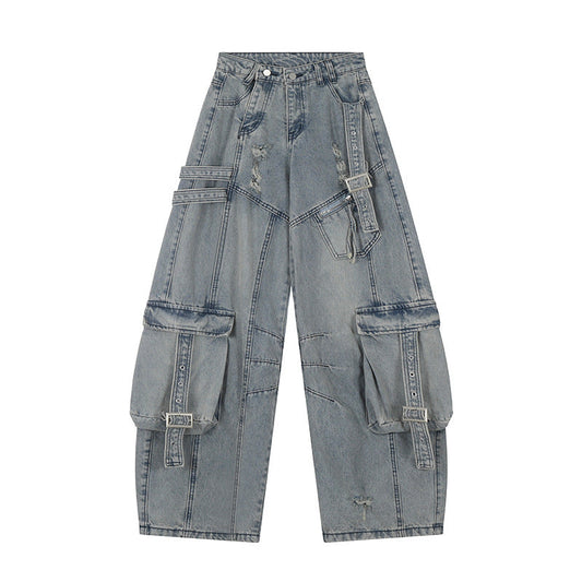 YAVIORA Distressed Utility Jeans