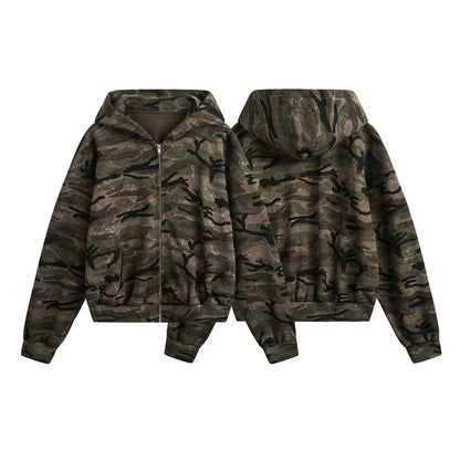 YAVIORA Camo Cropped Hoodie