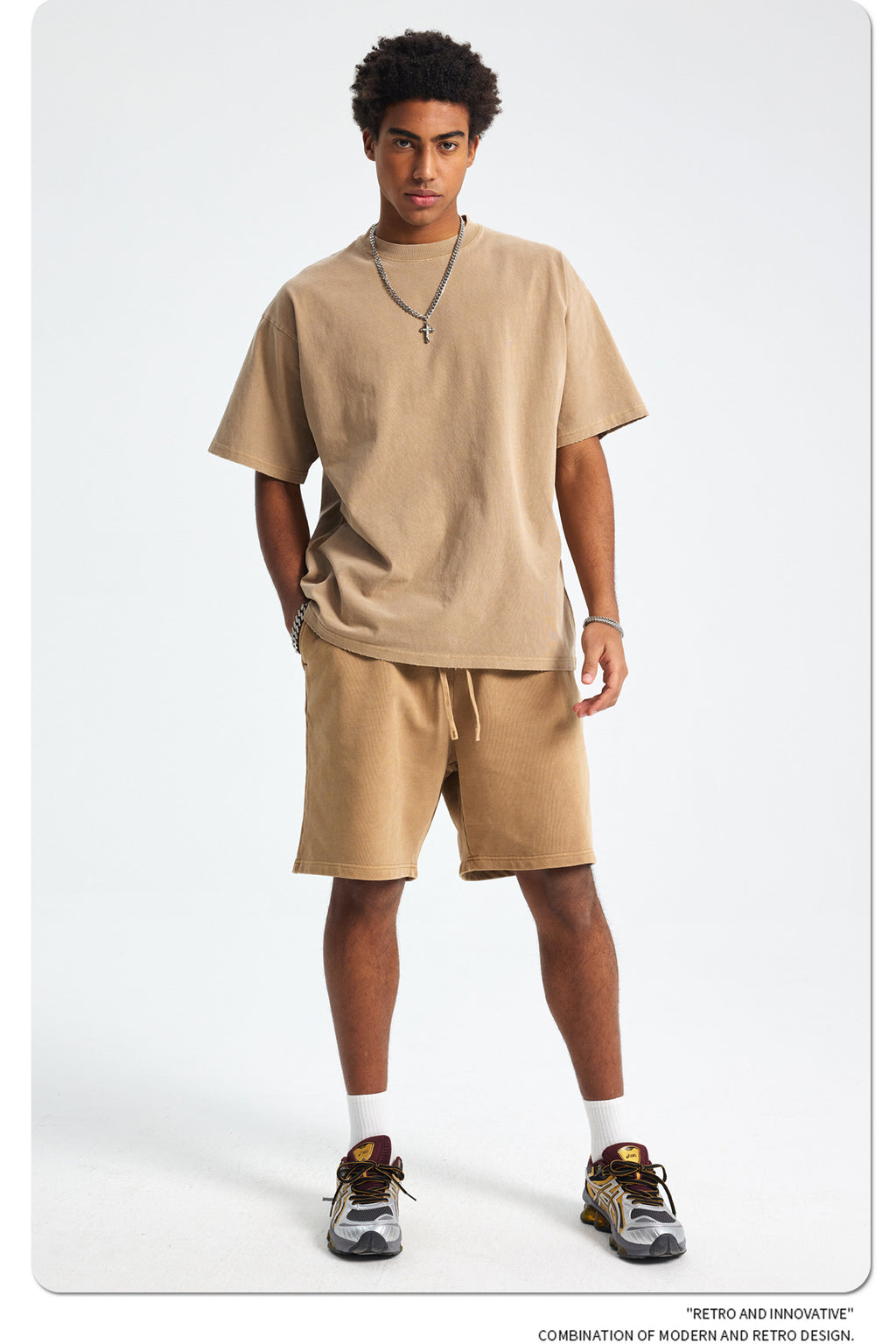 Yaviora Retro Terry Cotton Sports Shorts for Men