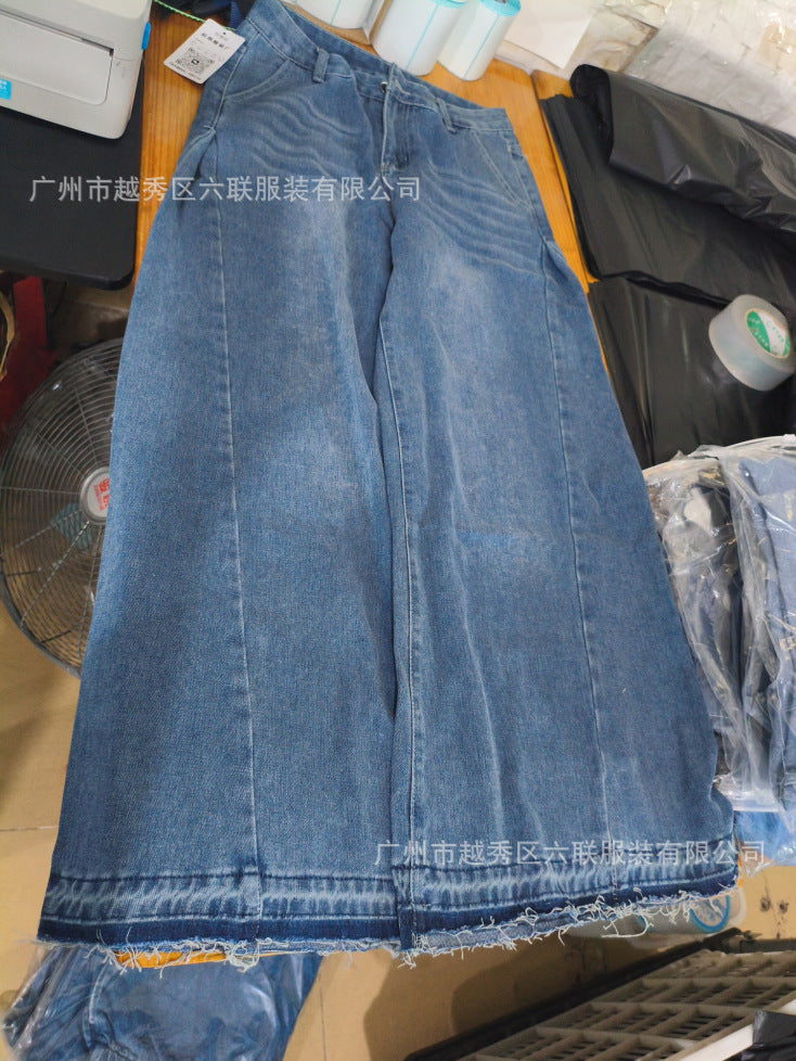 Y2K wide-leg jeans, patchwork flared pants