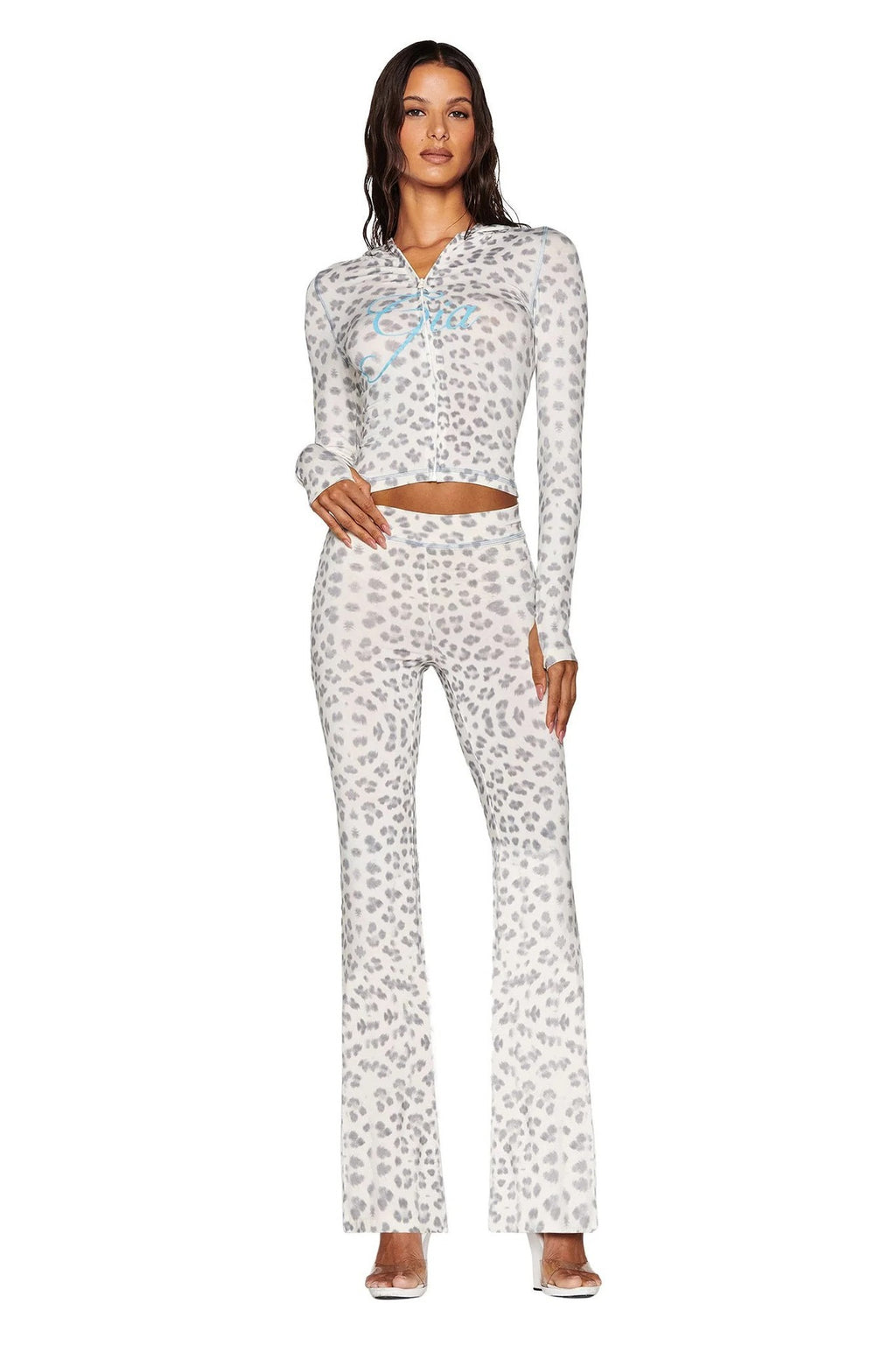 y2k hot girl letter print low-rise trousers two-piece set