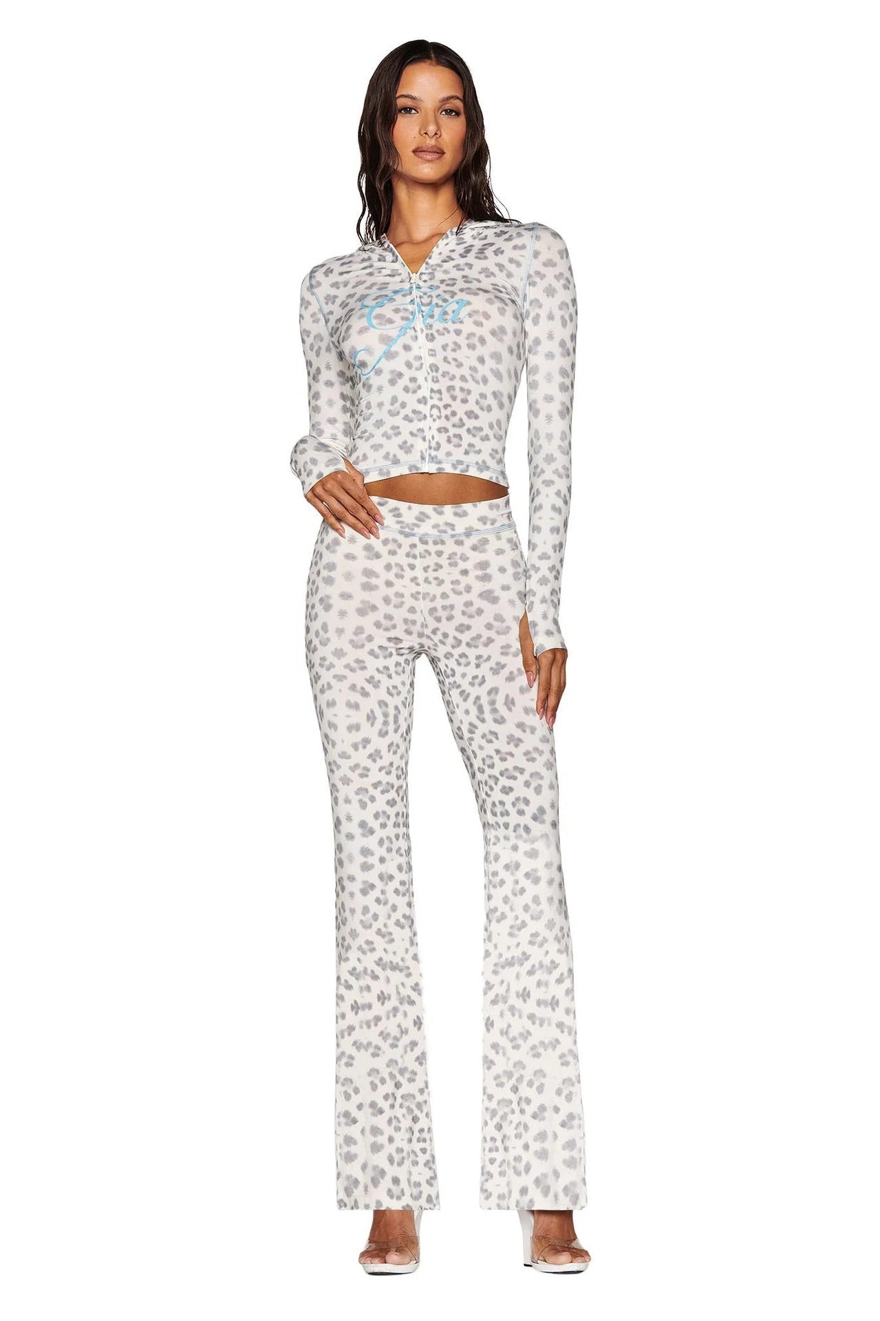 y2k hot girl letter print low-rise trousers two-piece set