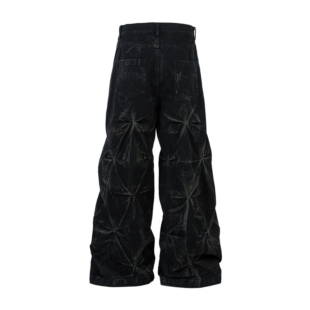YAVIORA Pleated Wide Jeans