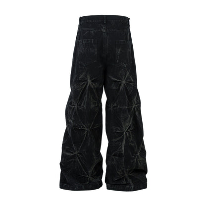 YAVIORA Weite Faltenjeans
