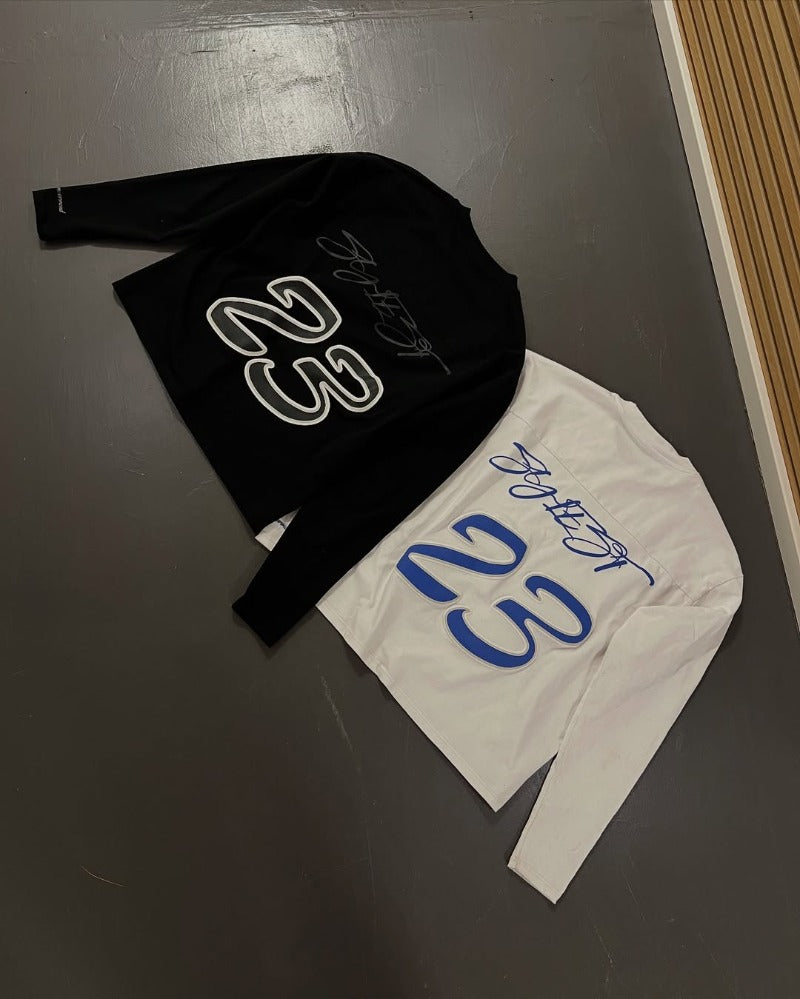 Y2K Hip-Hop Style Crewneck T-Shirt with Puff-Print Number 23