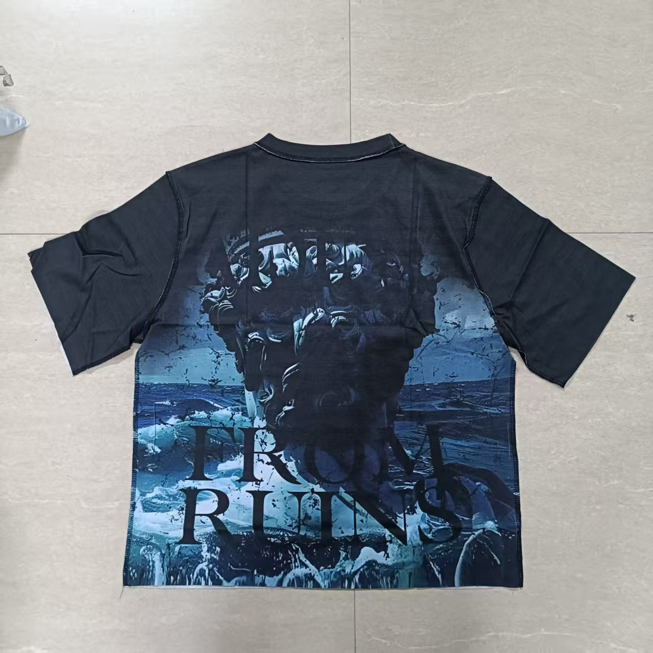 Y2K Greek statue print short-sleeved loose-fitting T-shirt