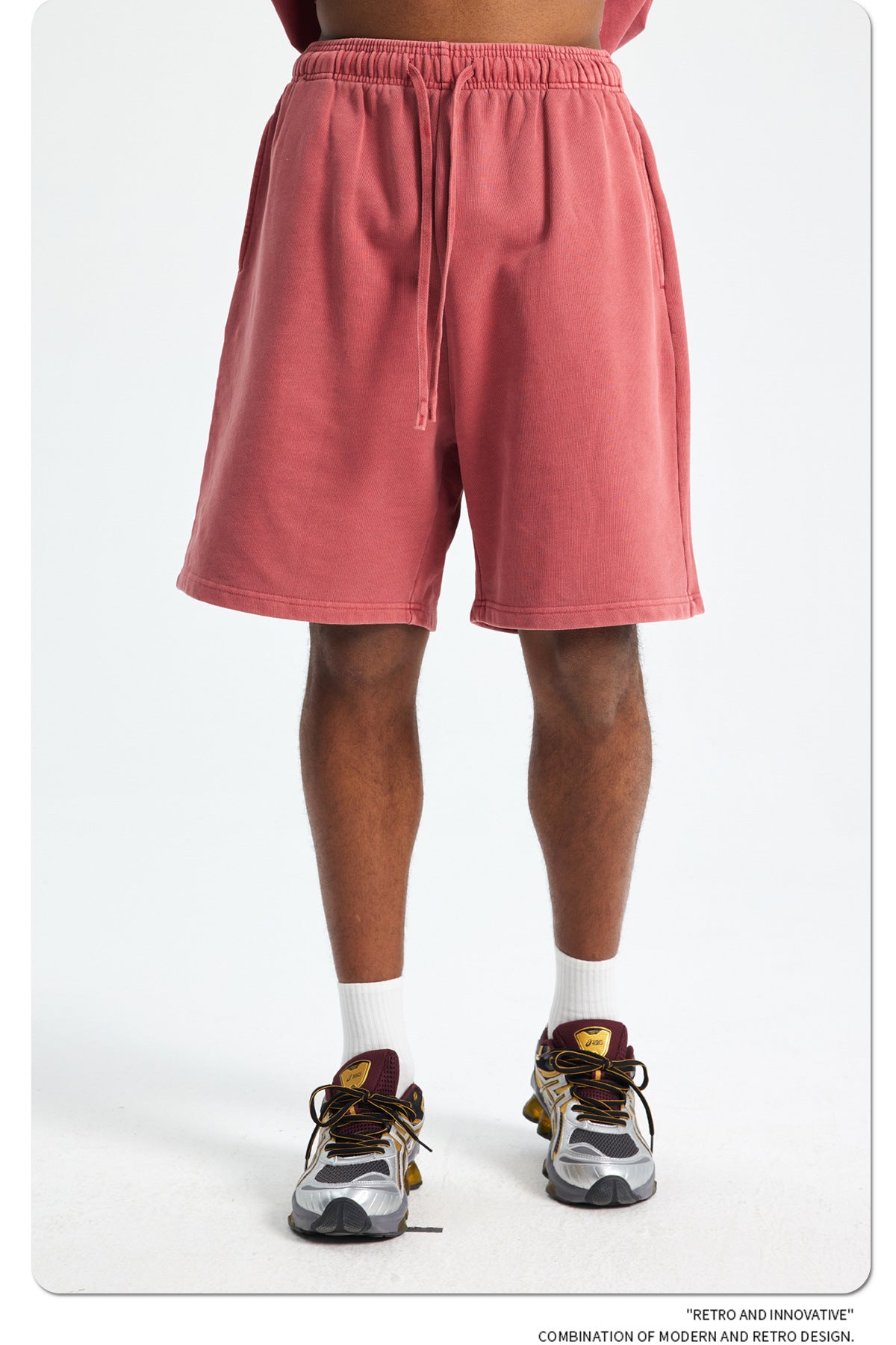 Yaviora Retro Terry Cotton Sports Shorts for Men