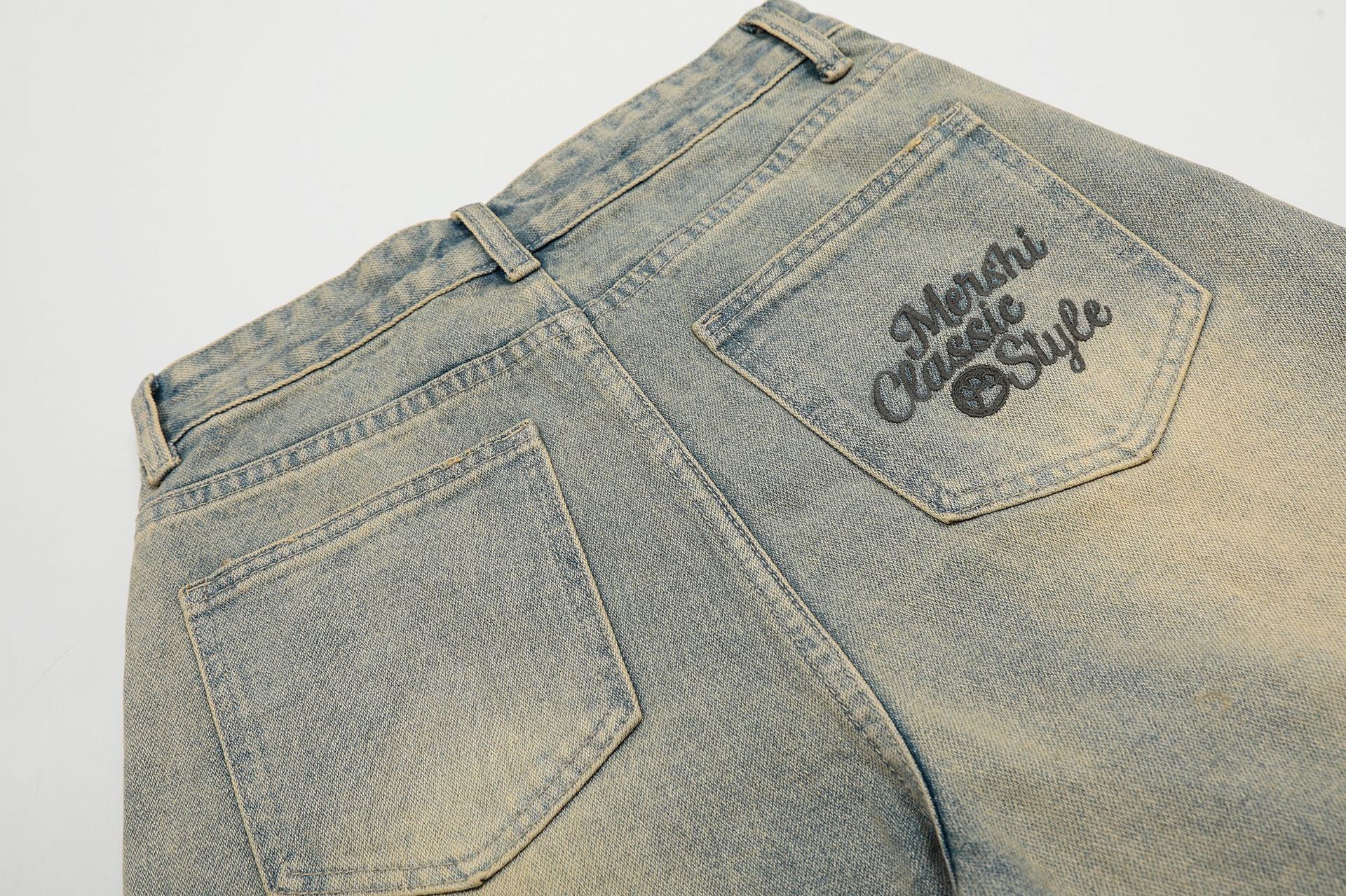 YAVIORA Distressed Straight-Leg Denim Shorts