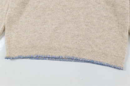 YAVIORA Contrast Stitch Sweater