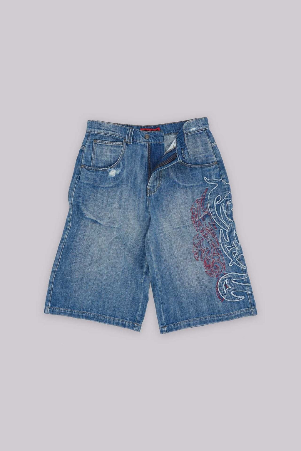 Y2K Hip-Hop Style Washed, Distressed, and Printed Jeans