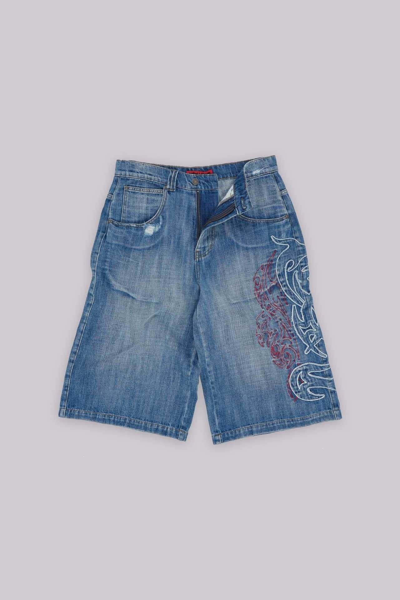 Y2K Hip-Hop Style Washed, Distressed, and Printed Jeans