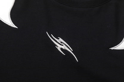 YAVIORA Flammenbesticktes T-Shirt