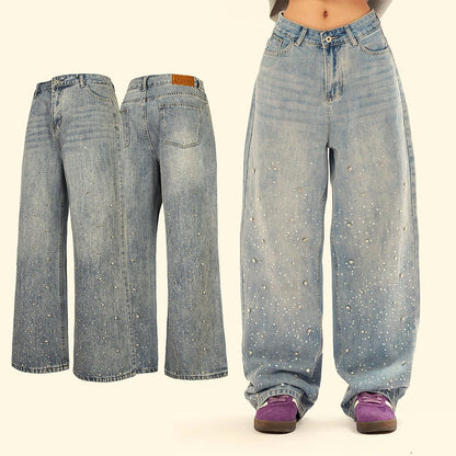 YAVIORA Strass-Weite Jeans