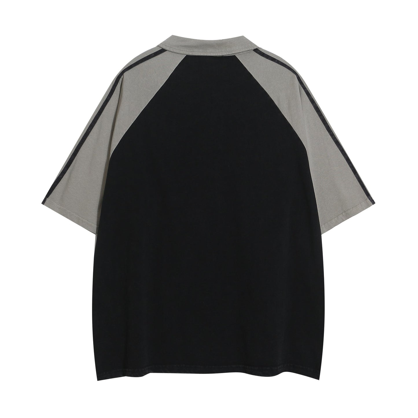 YAVIORA Suede Colorblock Polo Tee