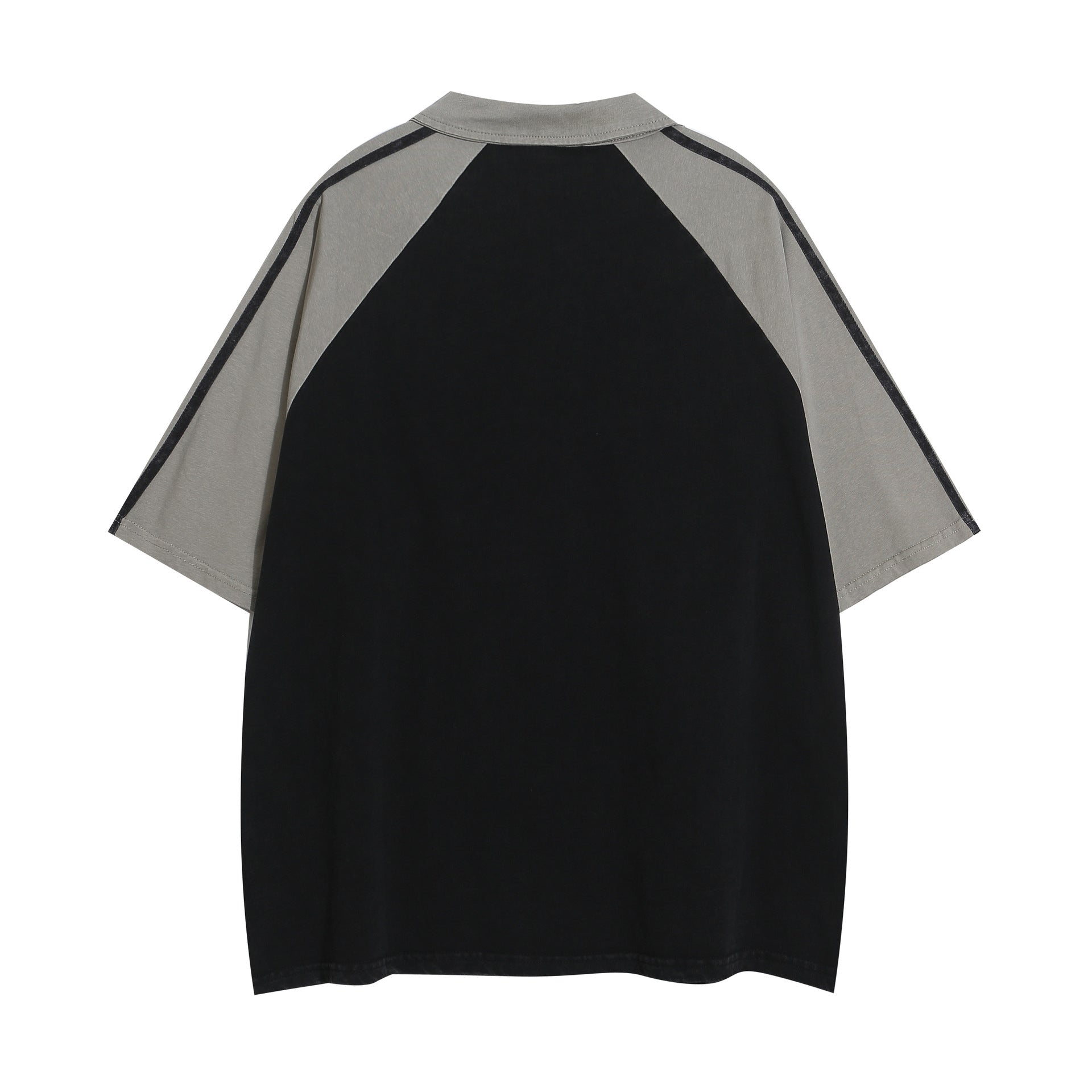 YAVIORA Suede Colorblock Polo Tee