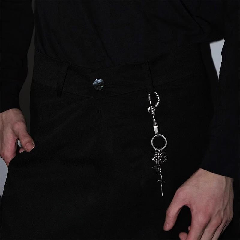 Gothic Rose Cross Keychain Charm