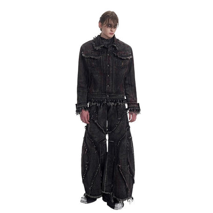 YAVIORA Frayed Curved Jeans