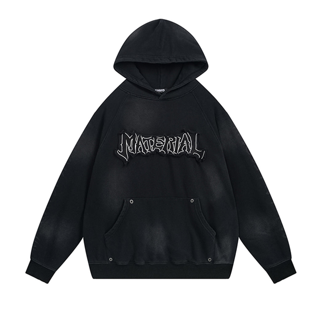 YAVIORA Wasteland Style Washed Embroidered Hoodie