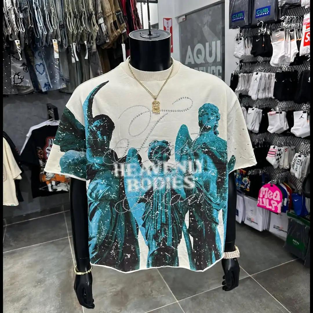 Y2K Greek statue print short-sleeved loose-fitting T-shirt