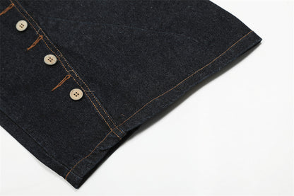 YAVIORA Multi-Button-Jeans mit geschwungenem Schnitt