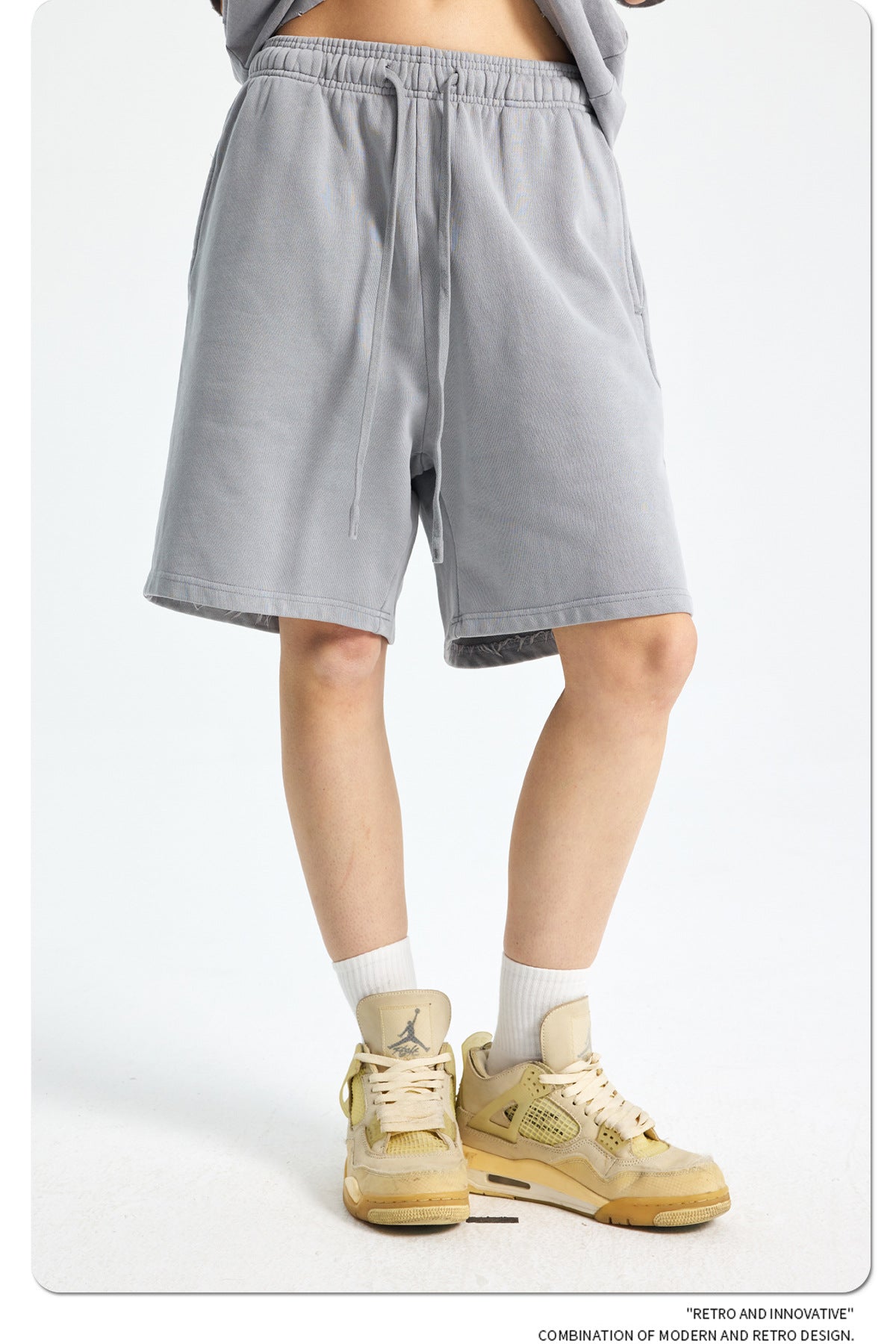 Yaviora Retro Terry Cotton Sports Shorts for Men