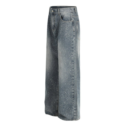 YAVIORA Rhinestone Straight Jeans
