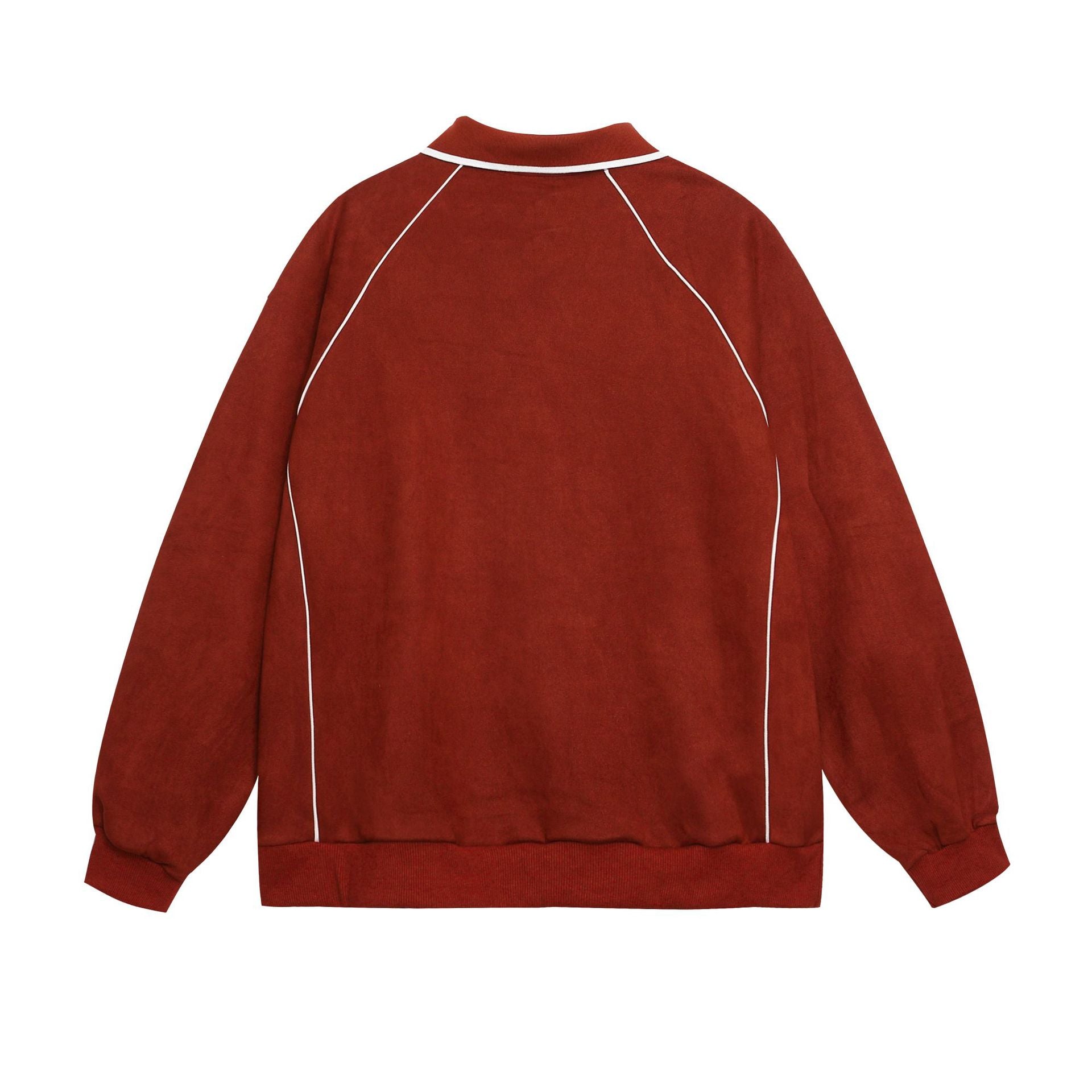 YAVIORA Letter Print Polo Sweatshirt