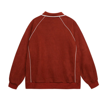 YAVIORA Polo-Sweatshirt mit Buchstaben-Print