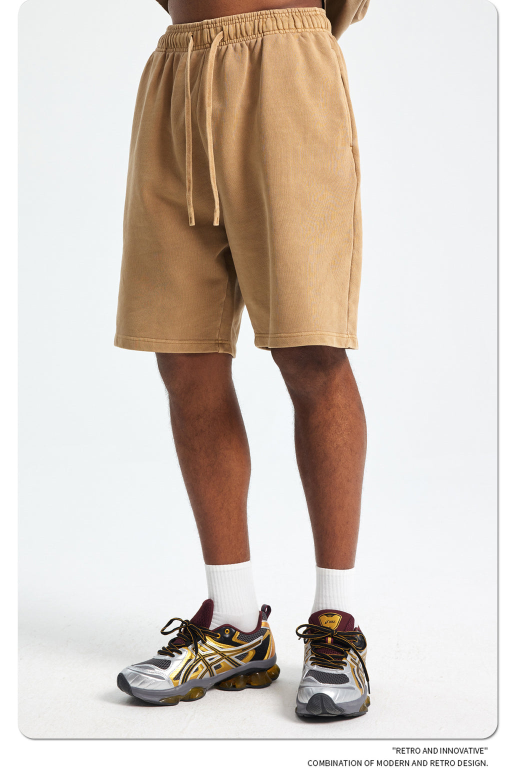 Yaviora Retro Terry Cotton Sports Shorts for Men