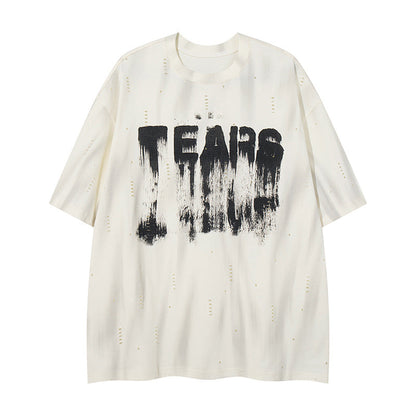 YAVIORA T-Shirt mit starker Waschung und Schriftzug