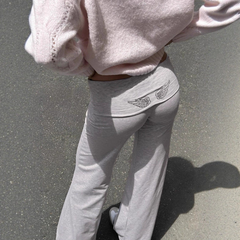 "Hot Girl" Style Sequin-Wing Sweatshirt and Pants Set