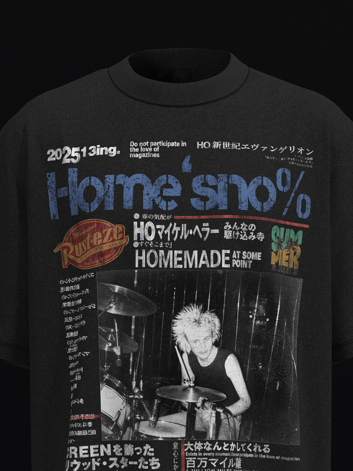 YAVIORA Hip-Hop & Rock Graphic T-Shirt