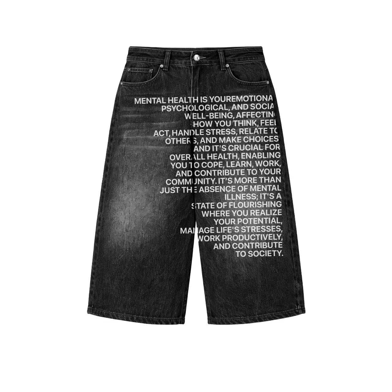 Y2K Men's Hip-Hop Jeans with American-Style Graphic Lettering