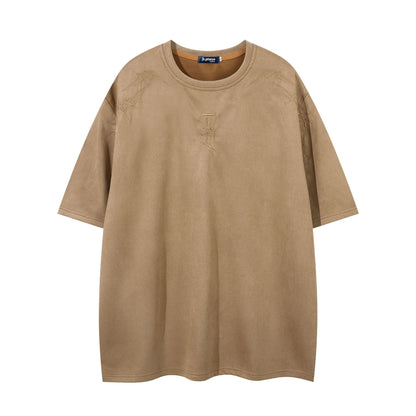 YAVIORA Besticktes Wildleder-T-Shirt
