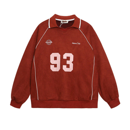 YAVIORA Polo-Sweatshirt mit Buchstaben-Print