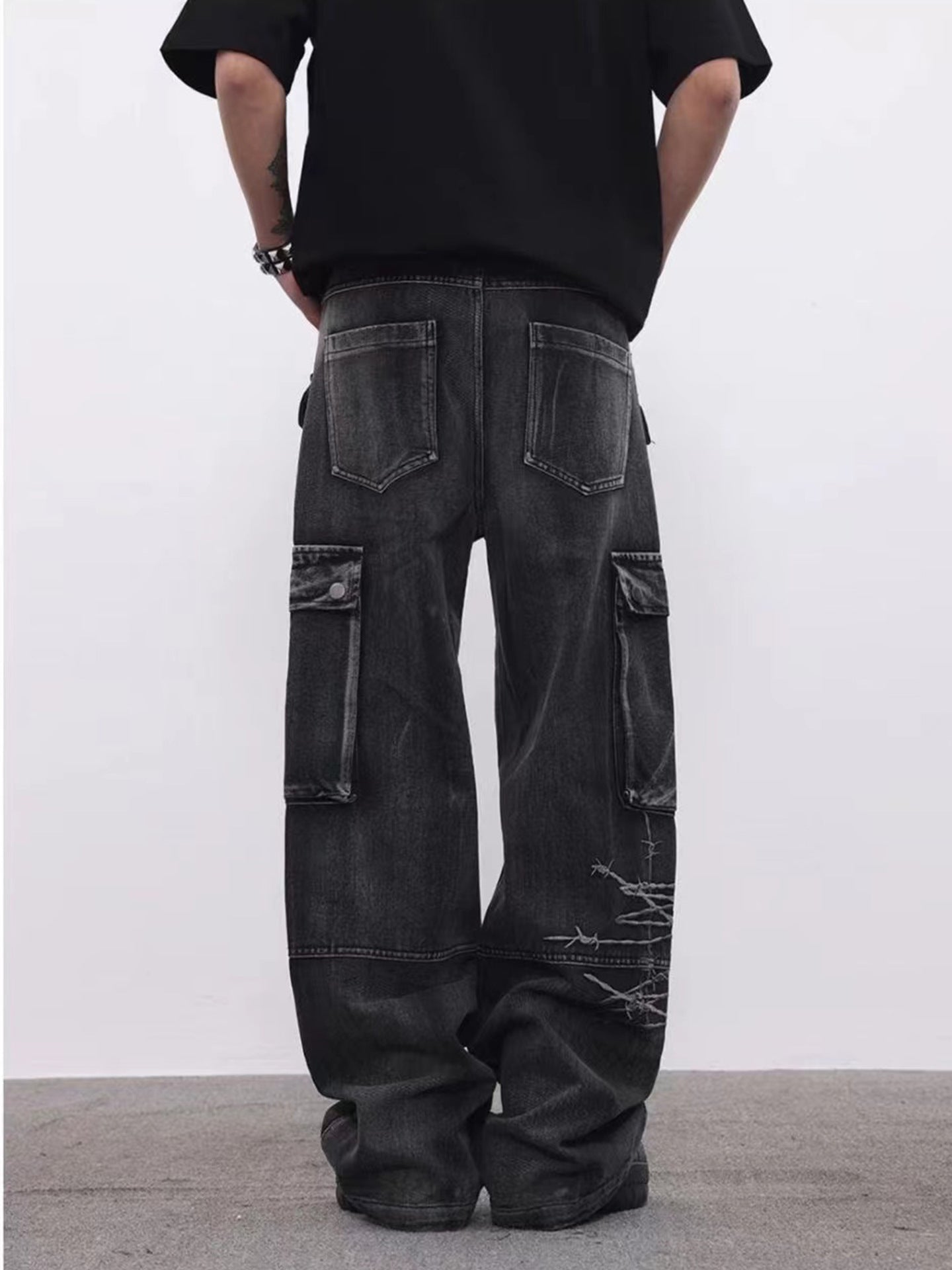 YAVIORA Multi-Pocket Workwear Denim Jeans